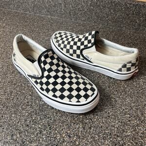 Vans Classic Slip On Skater Shoes Black/White Check Womens Sz 9 Sneaker Mens 7.5